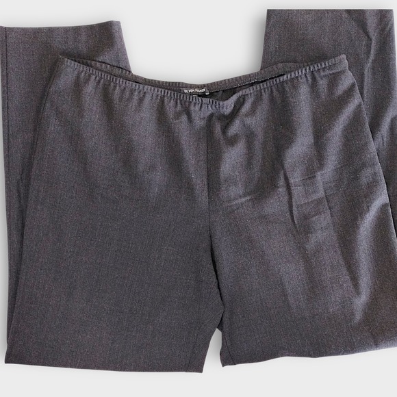 Eileen Fisher Gray Wool Blend Pants Womens Extra Large Elastic Waist - Picture 2 of 8